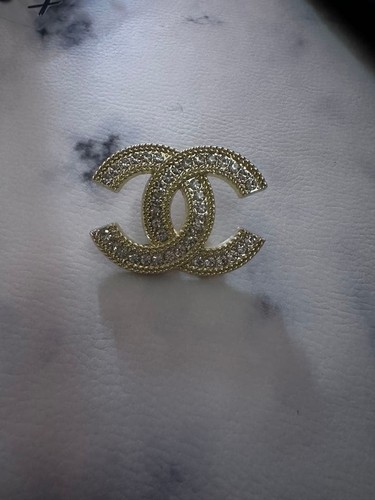 Broche chanel dorée double - broche,