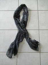FOULARD/CHECHE/ECHARPE Femme NOIR & GRIS Imprimé