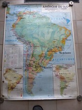 Carte scolaire pédagogique AMERIQUE DU SUD ECONOMIQUE HUMAINE / PHYSIQUE MDI