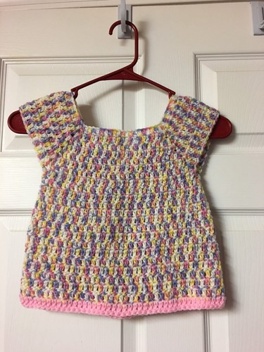 Hand crocheted pastel sweater - hand,