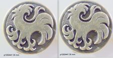 lot de 2  BOUTONS    :   COQ     35 mm