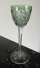 Verre Roemer En Cristal Taillé Doublé Vert 2 De Baccarat  Lagny 19,5 Cm