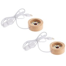  2 Pcs Socle Lumineux Led Pour Cristal Support D'affichage À Pieds De Lampe