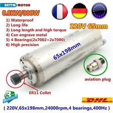 〖FR〗0.8KW CNC Milling Spindle ER11 24000rpm 65mm 800W Water cooled spindle motor