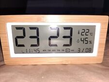 Réveil matin chambre LED - Horloge Digitale Bois - Réveil Fonction Date Heure T°