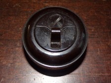 interrupteur vintage en bakélite marron