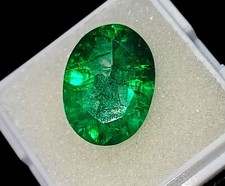 Émeraude Naturel 9.15+CT Certifié Forme Ovale Vrac Pierre Précieuse Avec Cadeau