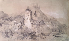 Grand dessin original XIXème