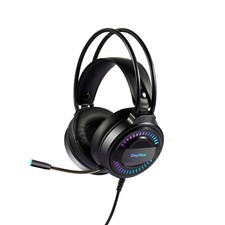 DeyHua RGB Écouteurs de Jeu pour PC PS4 avec Microphone Flexible HD 3,5