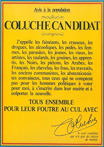 Affiche poster coluche - poster,