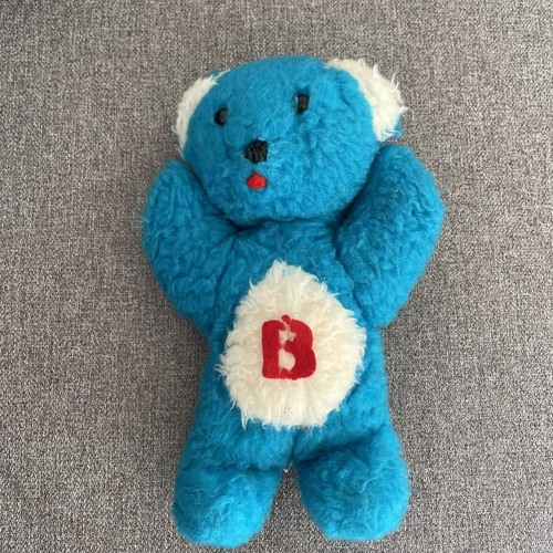 Doudou peluche ours bleu et - peluche,