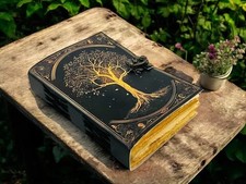 Grand carnet de journal en cuir Grimoire arbre de vie, livre d'ombre de...