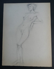 ECOLE FRANCAISE - ETUDE DE NU FEMININ - DESSIN ORIGINAL MINE DE PLOMB - CURIOSA