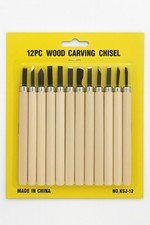 Kit sculpture bois 12 pièces – Couteaux & ciseaux de gravure – Lames acier –...