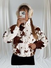 Polaire ocelot marron & crème femme – Chaude & oversize