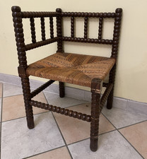 Chaise d'angle paillée et