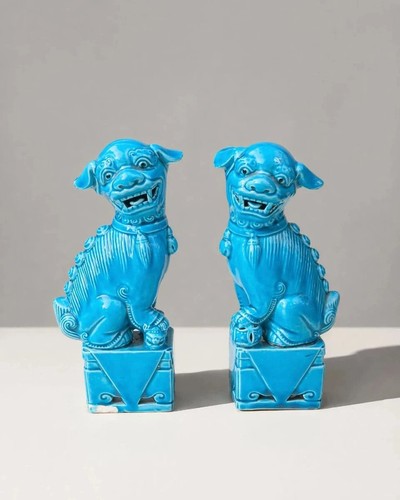 Paire chiens fô bleu - chiens,