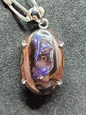 Pendentif ARGENT 925 Opale Boulder Australienne De  Yowah Queensland 