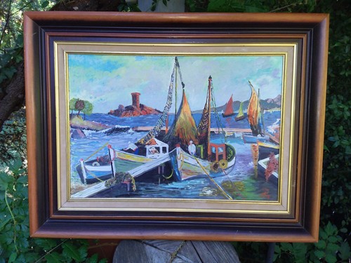 Tableau huile sur - , toile