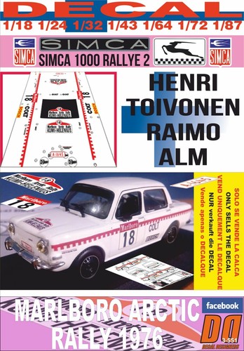 Decal simca 1000 - decal,