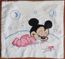 WALT DISNEY, MICKEY/MINNIE : Housse de coussin brodée Mickey endormi