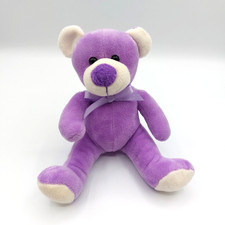 Petite peluche ours mauve violet blanc ESPRIT PROVENCE OUR01 nœud doudou 14 cm