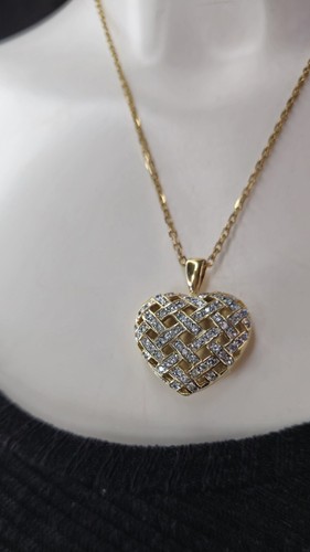 Large collier coeur - collier, vintage