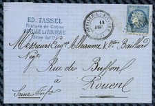 Lettre d'OUVILLE-la-RIVIÈRE (Seine inf.re) - 1871 / Cote 240€ - ind.17 Pothion