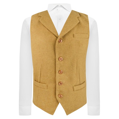 Gilet laine tissé mustard - laine,