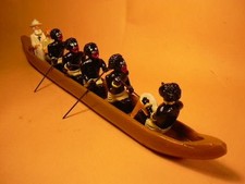 pirogue de Tintin au Congo / plomb / long : 36 cm