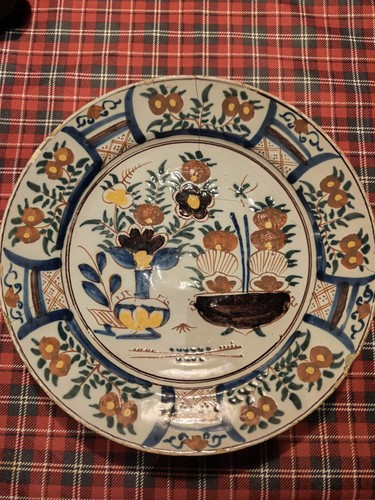 Rare plat delft polychrome - plat,
