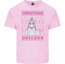 Noël Licorne T-Shirt Hommes Haut Garçons Filles Enfants Cadeau