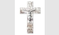 Crucifix cm 47 fabriqué artisanale en verre de Murano made in Italy