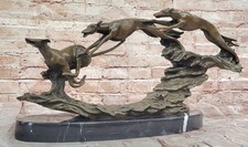 Sulpture bronze lévrier chien - lévrier,