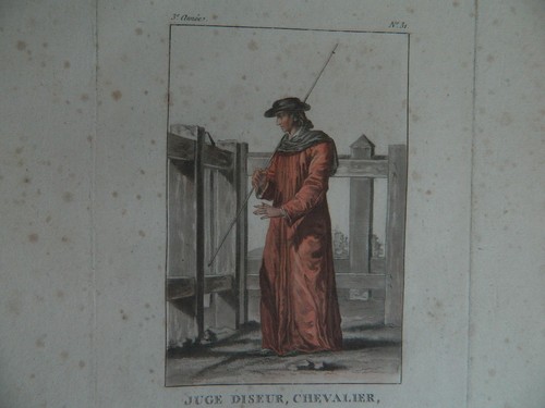 Gravure couleurs costume juge - couleurs,