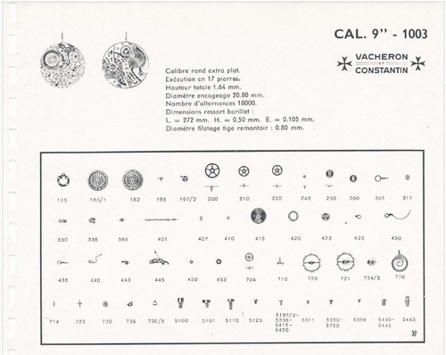 Pieces original parts - pieces, vacheron