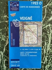 Carte IGN bleue 1923 O carte