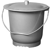 Seau toilette hygiènique + couvercle pot de chambre taille adulte