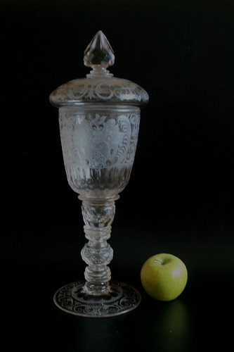 Ancienne coupe verre gravé - ancienne,