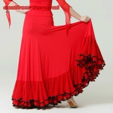 femme LATIN RUMBA Jupe SALSA FLAMENCO salle de bal Robe Danse Moderne Tango