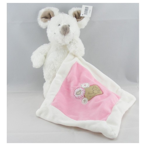 Doudou souris blanche avec - blanche,