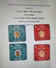 Objet de collection Les plus petits lingots d'Or au Monde 
