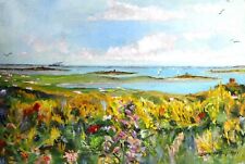 Tableau Paysage Mer Bateaux CORSE Vue de Saint Cyprien