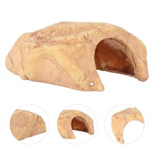 1PC Aquarium Ororment Fish Tank Ornament Simulation Stone Cache Cave (Jaune)