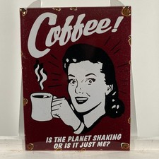 Plaque émaillée café - 40 x