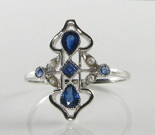 Bague art déco blanc - art, or