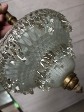 Lustre Ancien Verre Moulé Art