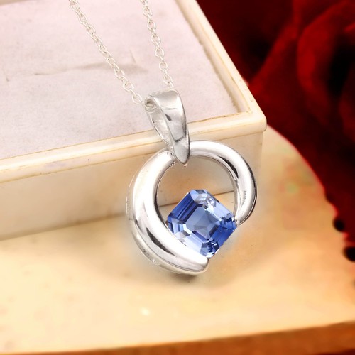 Pendentif saphir bleu argent - pendentif,