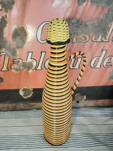 Bouteille scoubidou vintage - bouteille,