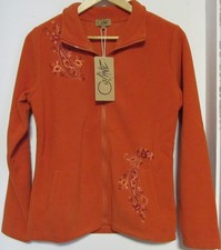 VESTE POLAIRE " COLINE " Taille M - Couleur ROUILLE - Poches -Motifs brodés NEUF